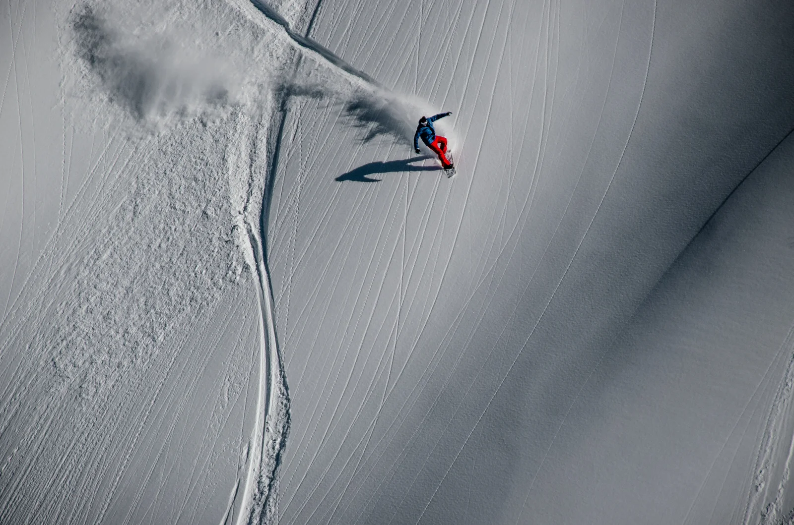 Сноубординг в лесу